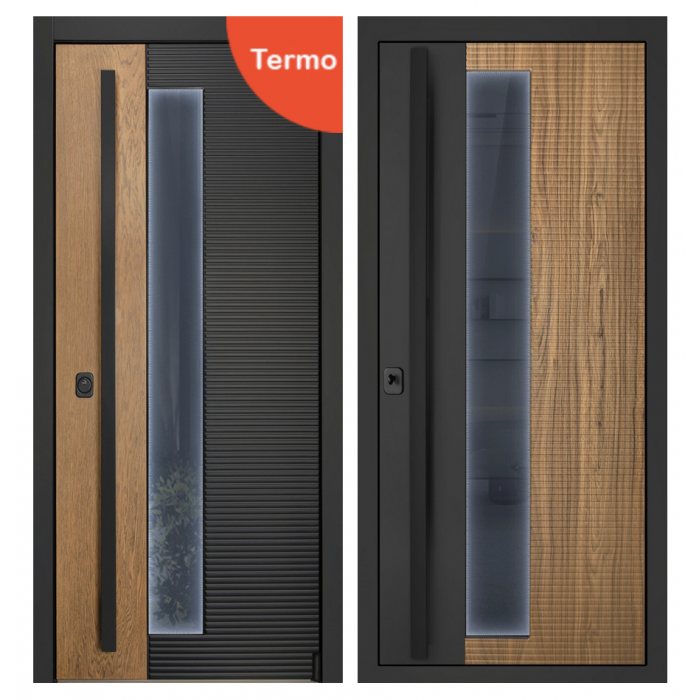 Стальная дверь "Century" с окном (терморазрыв). Заказная модель.