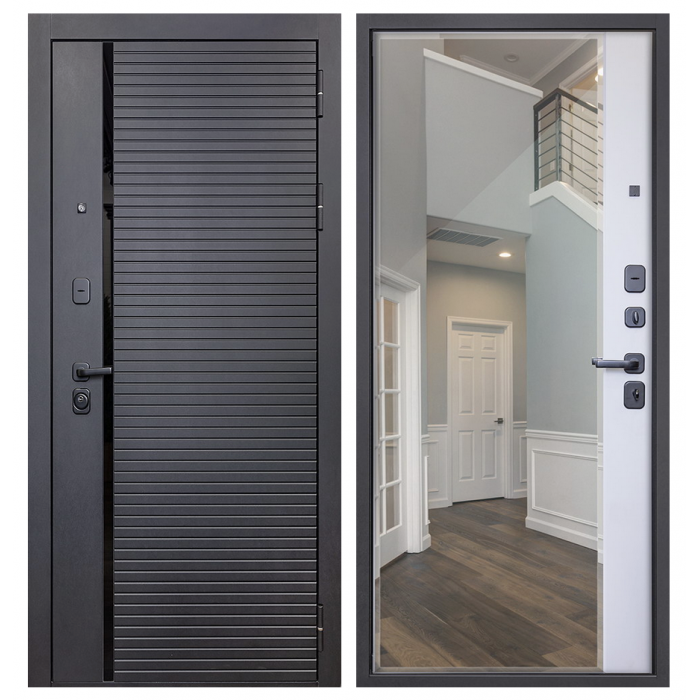 Стальная дверь "Dominica" с зеркалом. Заказная модель.