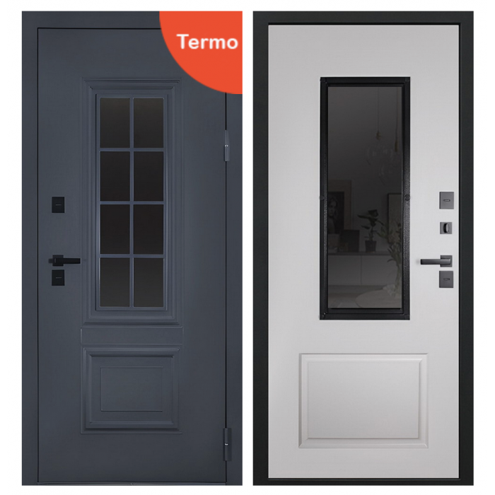 Стальная дверь "Galant" с окном (терморазрыв 3к). Заказная модель.