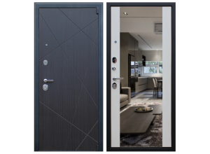 Стальная дверь "Вектор" с зеркалом