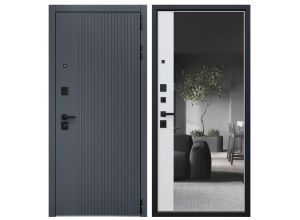 Стальная дверь Вертикаль с зеркалом