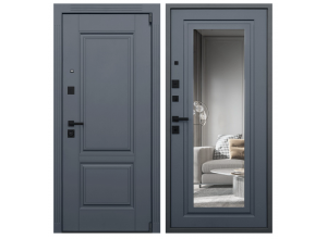 Стальная дверь "Гермес" Неоклассика с зеркалом "Elit"