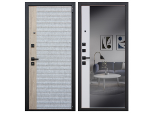 Стальная дверь "Дельта" с зеркалом. Заказная модель.