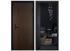 Стальная дверь "Сенатор с зеркалом". Заказная модель.