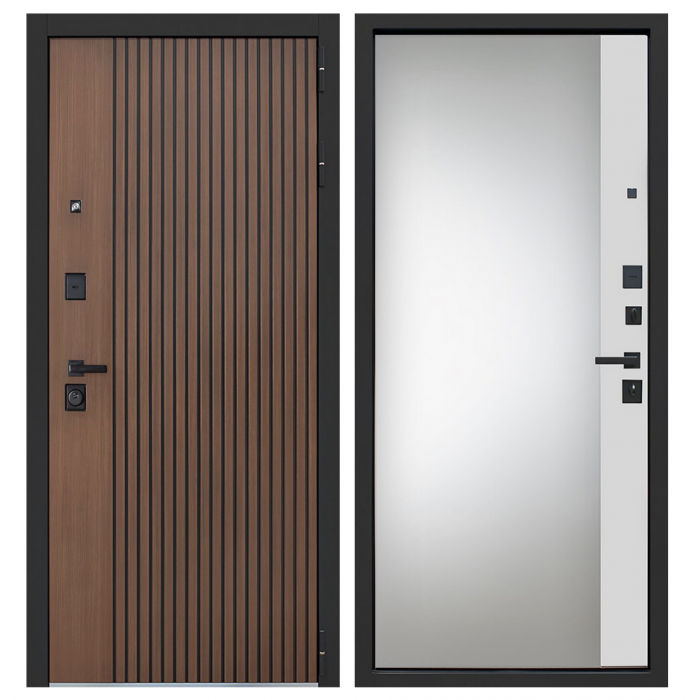 Стальная дверь "Фаворит" с матовым зеркалом. Заказная модель.