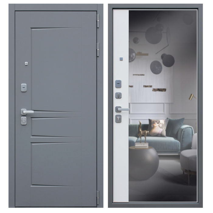 Стальная дверь "Челси" с зеркалом