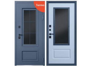 Стальная дверь "Эльбрус" с окном и английской решеткой (терморазрыв 3к)