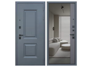 Стальная дверь "Ювентус" с зеркалом