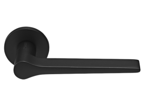 LAND ручка дверная  на круглой розетке 6 мм, MH-60-R6 BL, цвет - чёрный