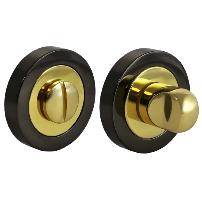 LUX-WC-R2 NNO, завертка сантехническая, цвет - черный хром/золото