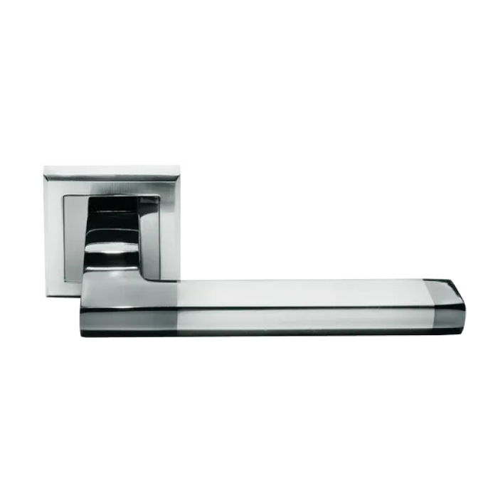 PANTS, ручка дверная MH-35 SN/BN-S, на квадратной накладке, цвет - бел. никель/черн. никель