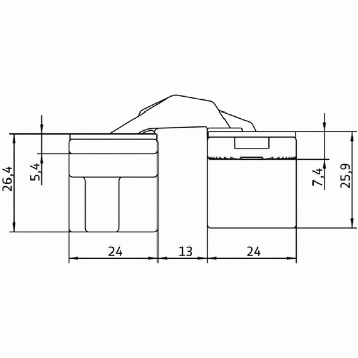 HH-2 PC, скрытая петля, цвет - хром