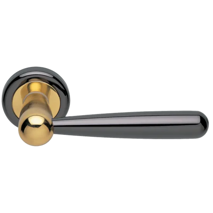 PINOKKIO R4 NNO, ручка дверная, цвет - черный хром/золото