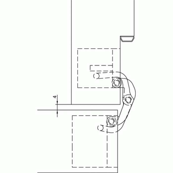 HH-5 PG, скрытая петля, цвет - золото