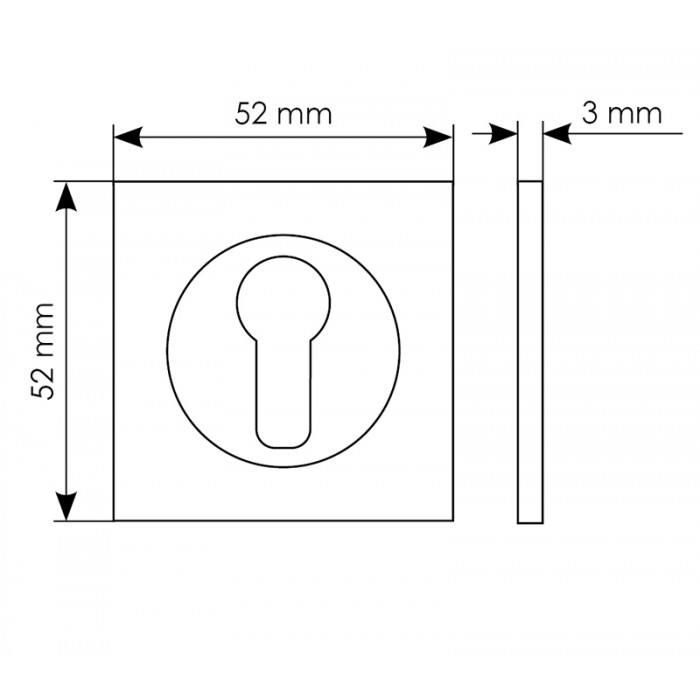 LUX-KH-S NIN, накладка на евроцилиндр, цвет -  черный никель
