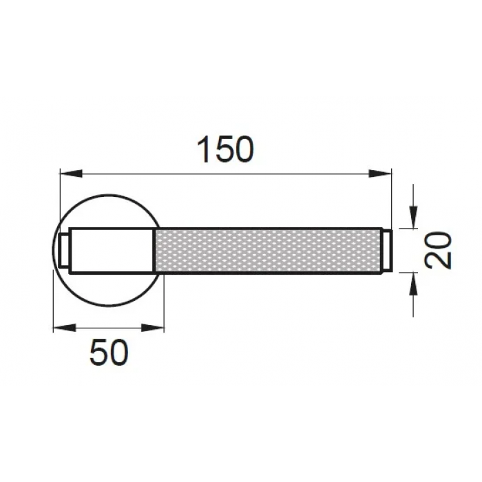 BRIDGE R6 CRO, ручка дверная с усиленной розеткой, цвет -  хром