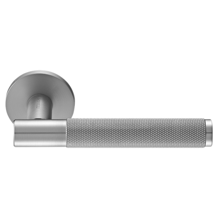 Ручка дверная AZRIELI, на круглой розетке 6 мм, MH-57-R6T MSC, цвет - мат. сатинированный хром