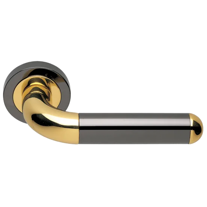 GAVANA R2 NNO, ручка дверная, цвет - черный хром/золото