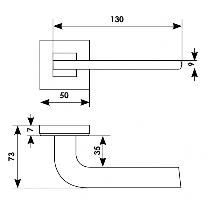 SPUTNIK-SQ CAFFE, ручка дверная, цвет - кофе