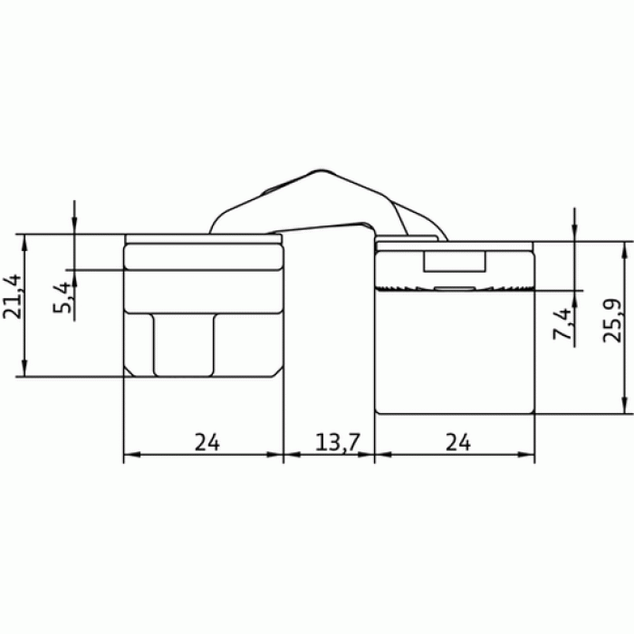 HH-4 PG, скрытая петля, цвет - золото