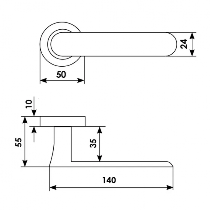 LE BOAT R2 CRO, ручка дверная, цвет -  хром