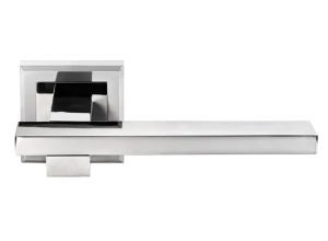 SHAPE, ручка дверная MH-38 SN/BN-S, на квадратной накладке, цвет - бел. никель/черн. никель