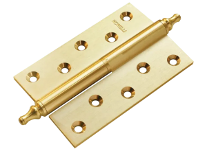 MB 120X80X3.5 AB L C, петля латунная с коронкой левая, цвет - античная бронза