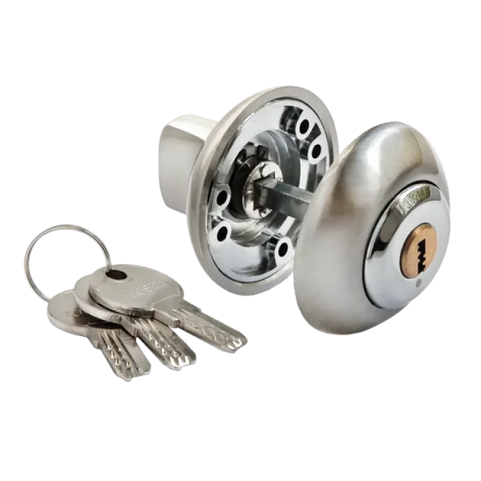 MH-CYL SN/CP, завертка с цилиндром, цвет - белый никель/хром