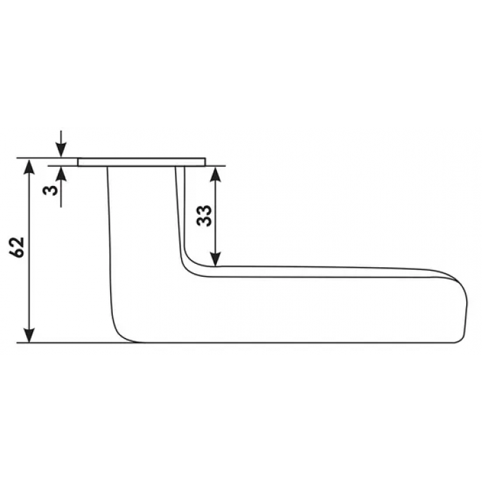 ROCK, ручка дверная NC-8-S CSA, цвет - мат. хром
