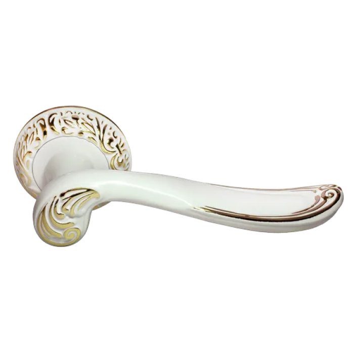 GIUSEPPE, ручка дверная MH-22-CLP W/PG, цвет - белая эмаль/золото