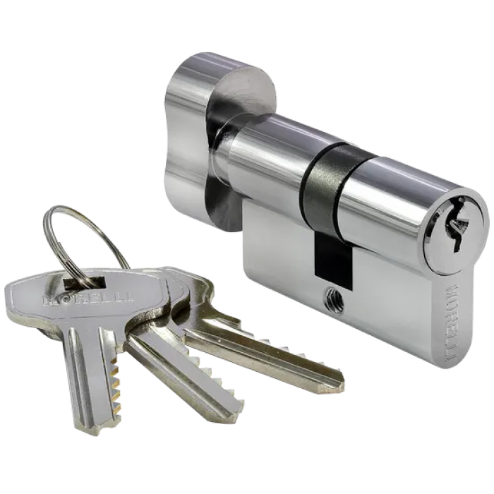 50CK PC, ключевой цилиндр с заверткой (50 мм) , цвет - хром