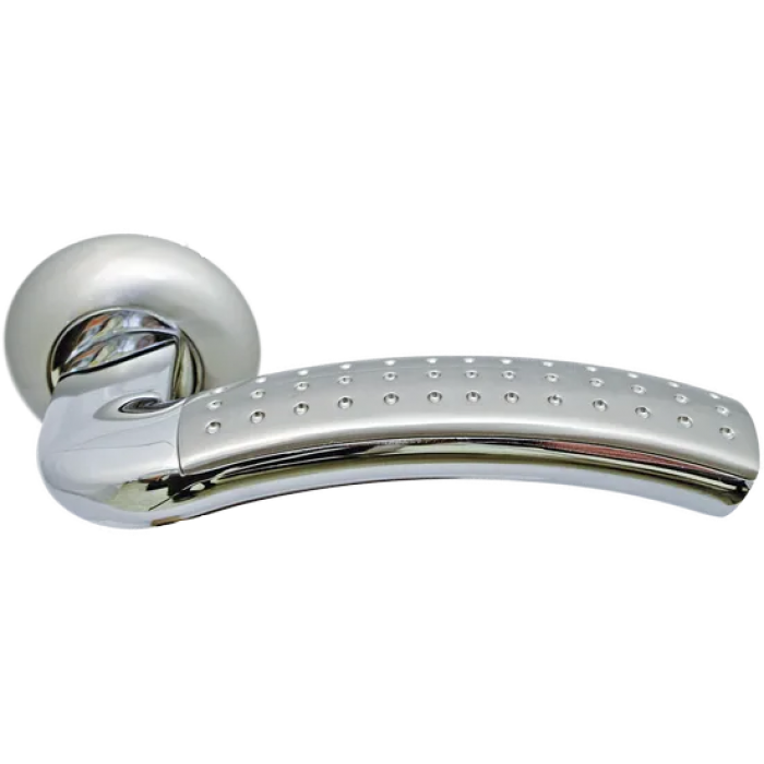 ПАЛАЦЦО, ручка дверная MH-02P SN/CP, цвет бел. никель/хром с перфорацией