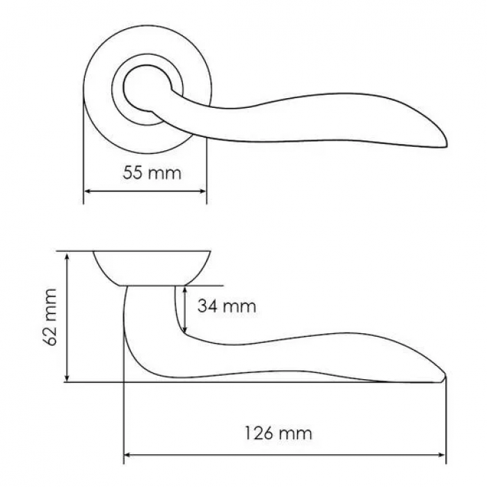 TREI, ручка дверная MH-10 SG, цвет - мат.золото