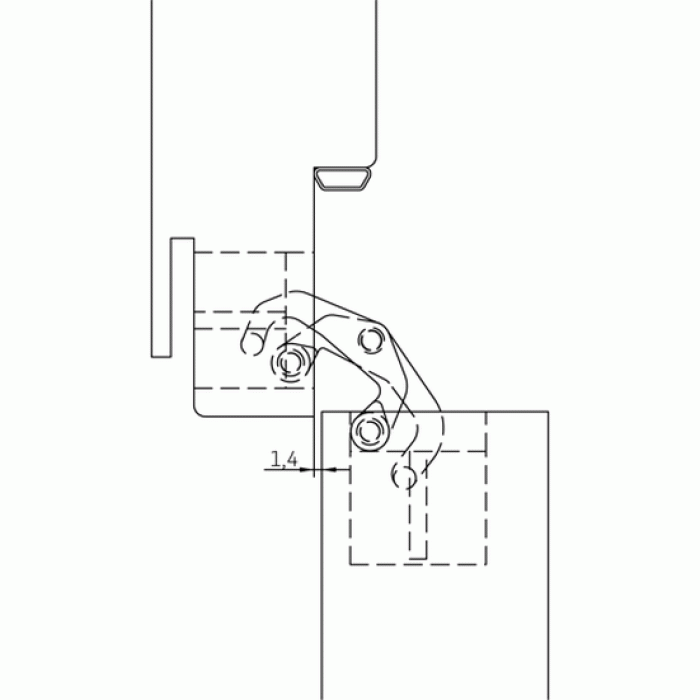 HH-4 W, скрытая петля, цвет - белый