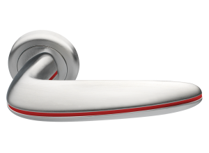 SUNRISE R4 CSA/ROSSO, ручка дверная, цвет -  матовый хром/красный
