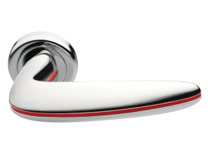 SUNRISE R4 CSA/ROSSO, ручка дверная, цвет -  матовый хром/красный