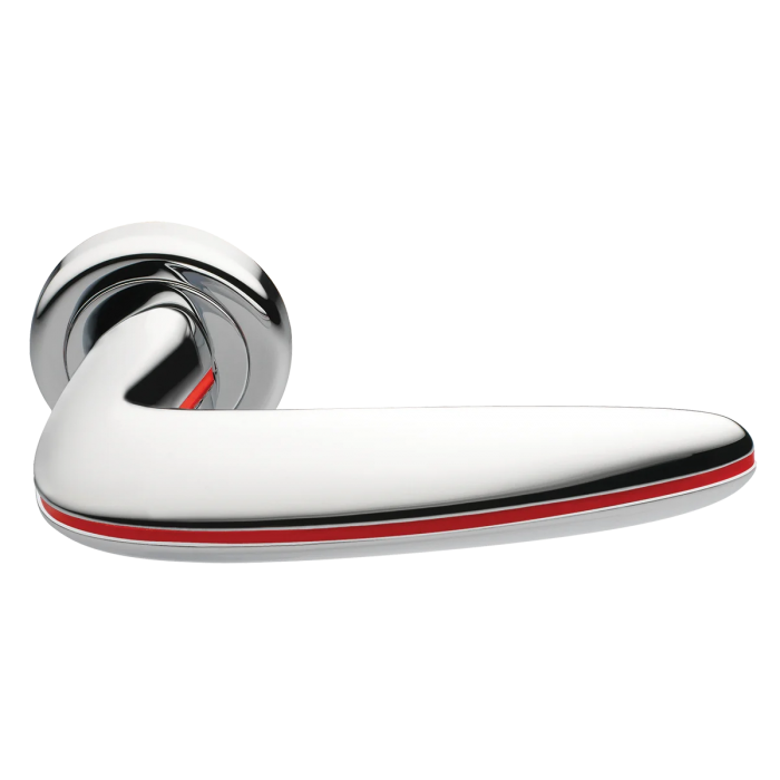 SUNRISE R4 CRO/ROSSO, ручка дверная, цвет -  хром/красный
