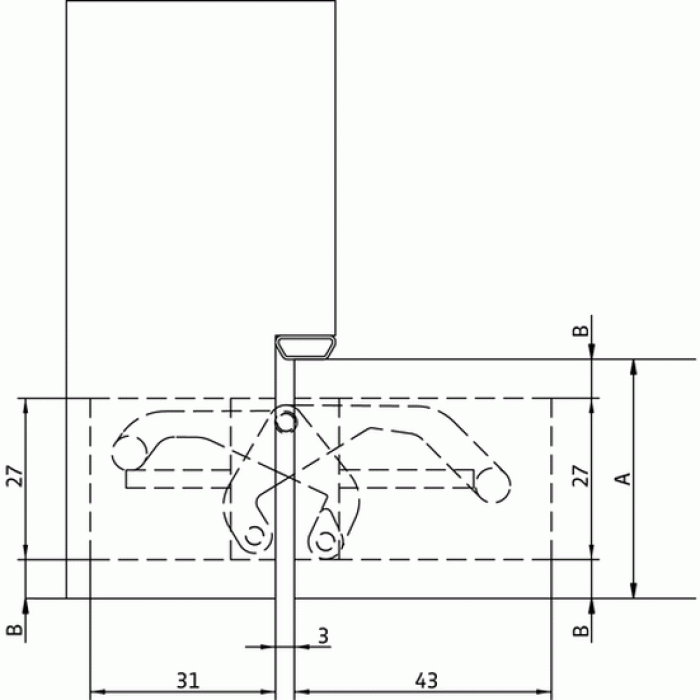 HH-16 PC, скрытая петля, цвет - хром