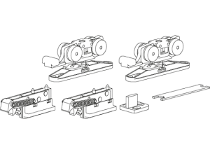 SLIDING SET 1 40kg, комплект ролик-довод + ролик-довод, дверь до 40кг
