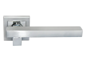 CENTRAL, ручка дверная MH-16 SC/CP-S, на квадратной накладке, цвет - мат.хром/хром