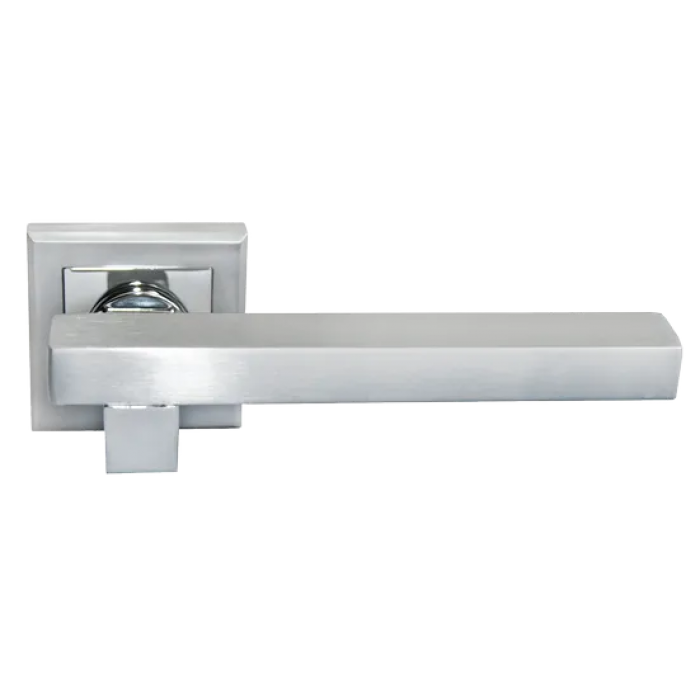 CENTRAL, ручка дверная MH-16 SC/CP-S, на квадратной накладке, цвет - мат.хром/хром