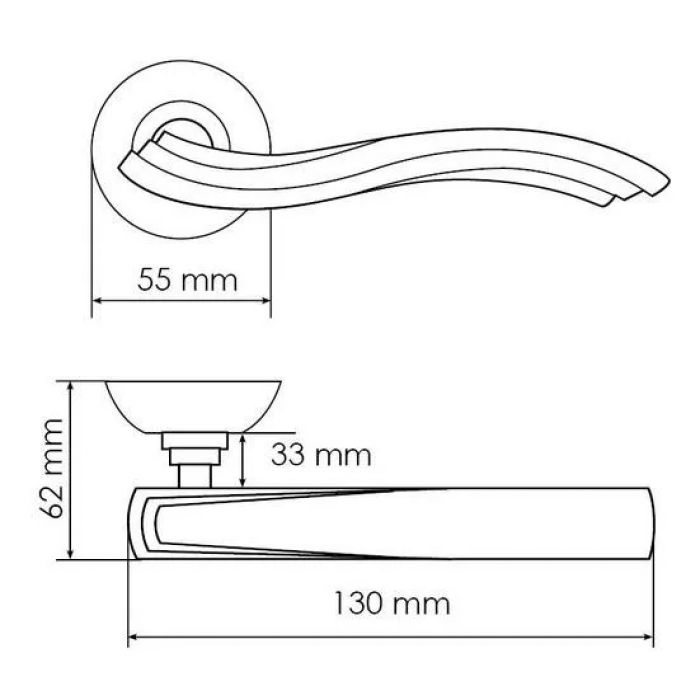 МИРАЖ, ручка дверная MH-14 SN/CP, цвет - бел.никель/хром