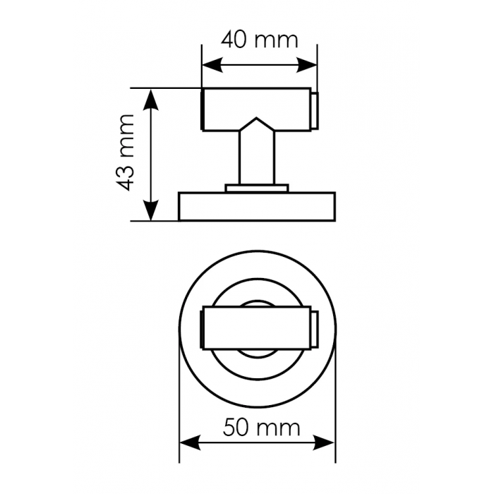 LUX-WC-BRIDGE BGO, завертка сантехническая для ручки BRIDGE, цвет - мат. бронза