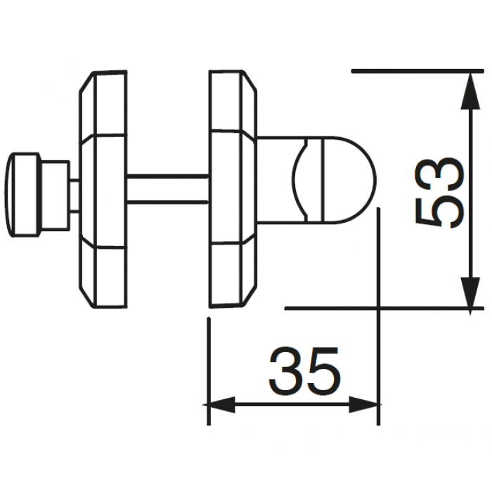 LUX-WC-Y NIS, завертка сантехническая, цвет - матовый никель