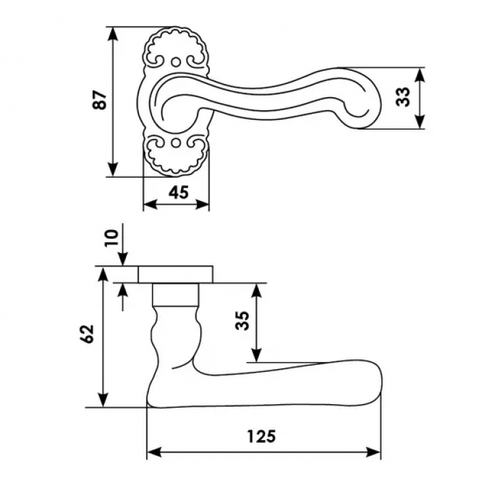 LOUVRE V CRO, ручка дверная, цвет -  хром