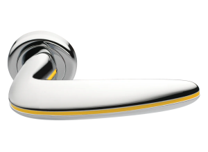 SUNRISE R4 CSA/ROSSO, ручка дверная, цвет -  матовый хром/красный