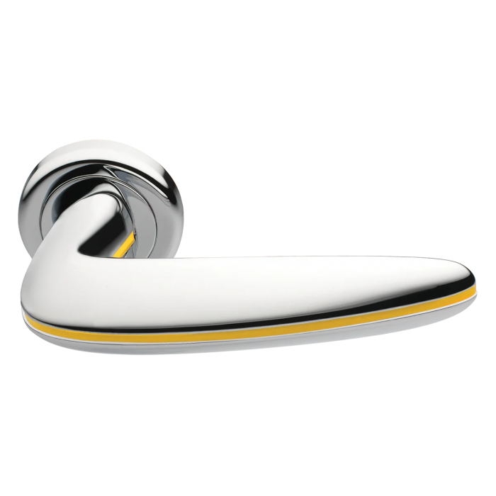 SUNRISE R4 CRO/GIALLO, ручка дверная, цвет -  хром/желтый