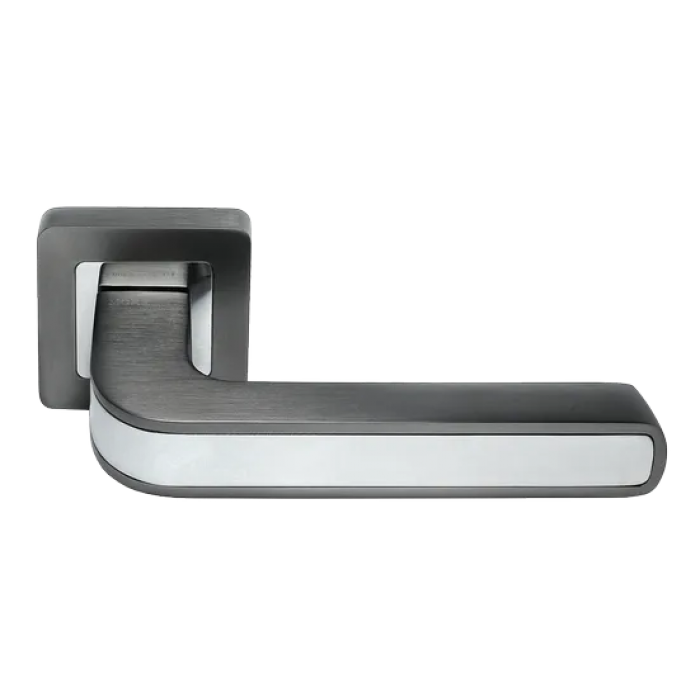 EON, ручка дверная на квадратной накладке MH-46 GR/CP-S55, цвет - графит/хром