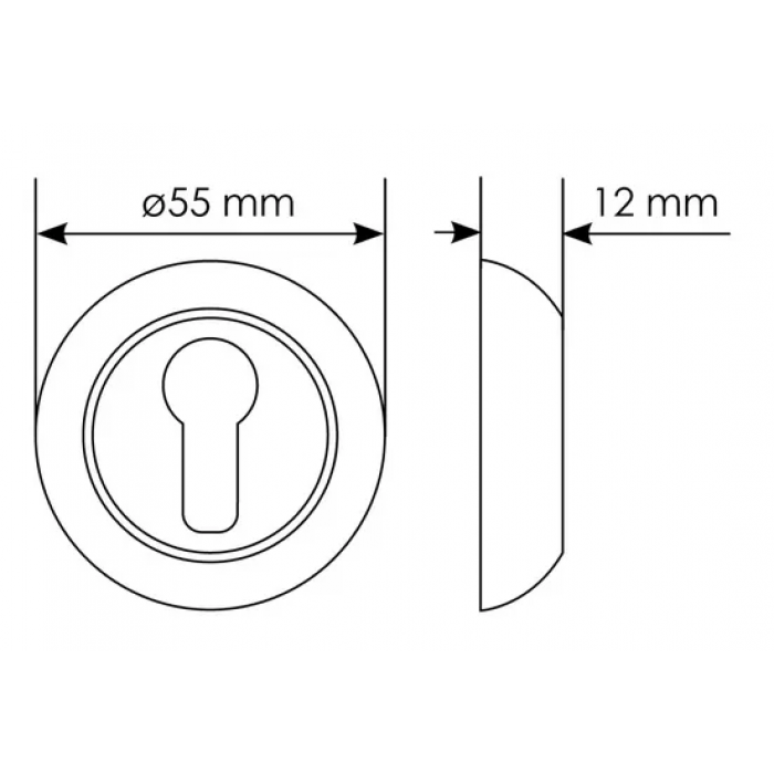 MH-KH BL, накладка на евроцилиндр, цвет - черный