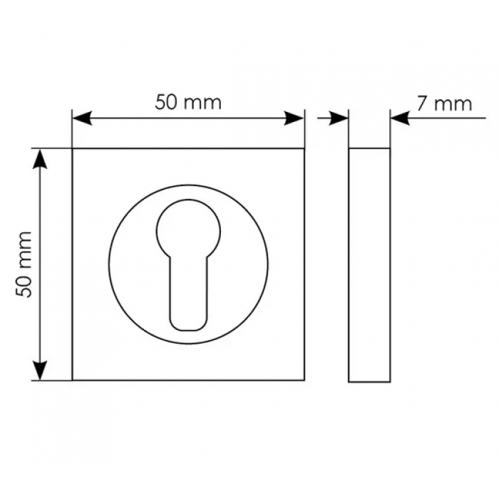 LUX-KH S5 CSA, накладка на евроцилиндр, цвет - мат. хром